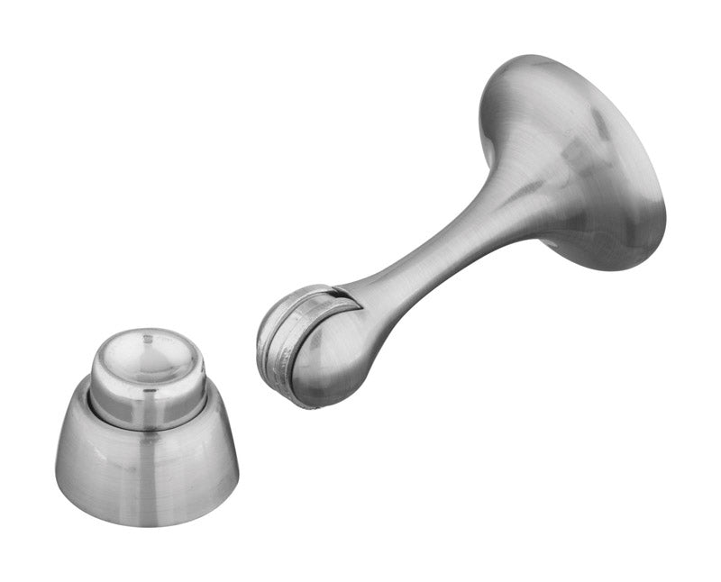 NATIONAL HARDWARE - National Hardware Zinc Satin Nickel Silver Magnetic Door Stop Mounts to door and wall