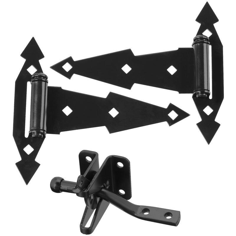 NATIONAL HARDWARE - National Hardware 8 in. L Black Steel Gate Hardware Kit 1 pk [N243-899]