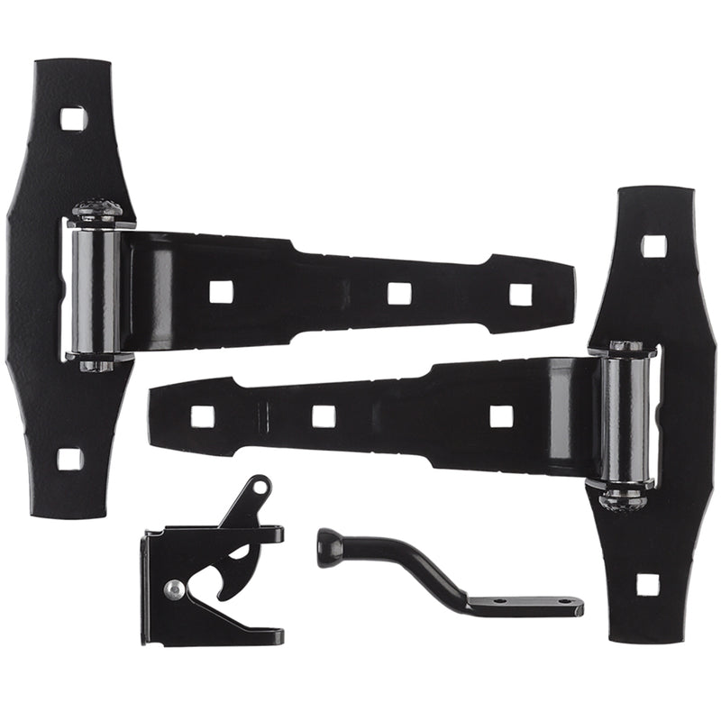 NATIONAL HARDWARE - National Hardware 8-13/16 in. L Black Steel Gate Hardware Kit 1 pk