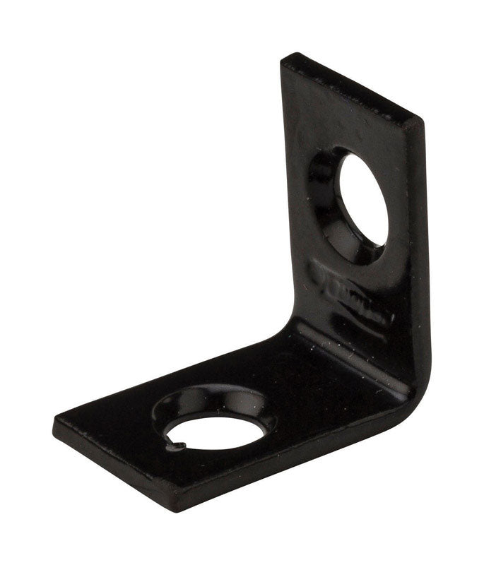 NATIONAL HARDWARE - National Hardware 0.75 in. H X 0.5 in. W X 0.07 in. D Black Steel Inside Corner Brace