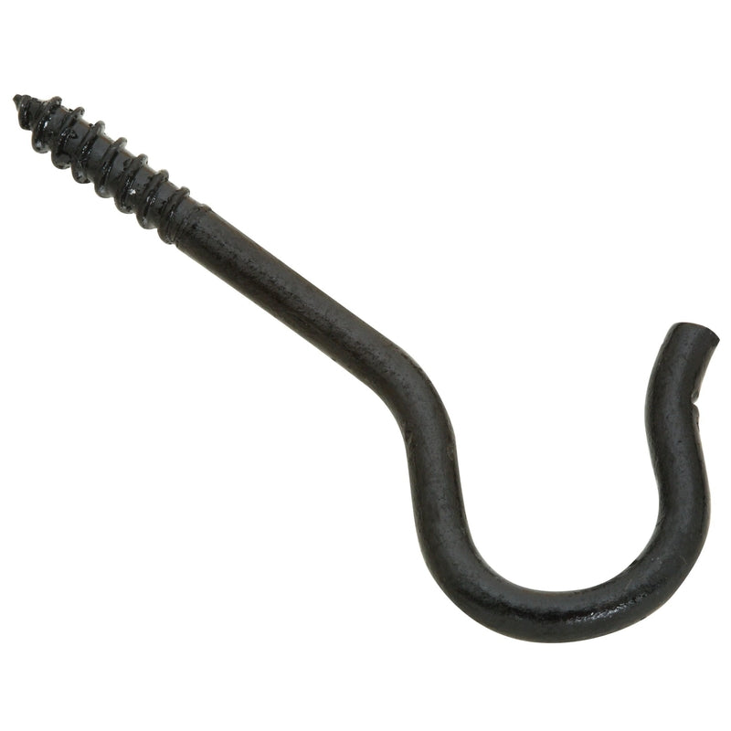 NATIONAL HARDWARE - National Hardware 2.5 in. L Black Steel Ceiling Hook 25 lb. cap. 3 pk