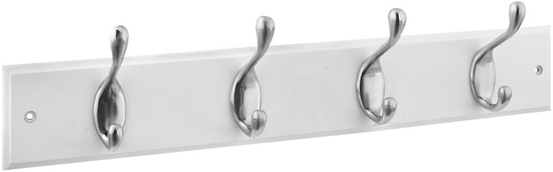 NATIONAL HARDWARE - National Hardware 18 in. L Satin Nickel Wood Hook Rack 1 pk