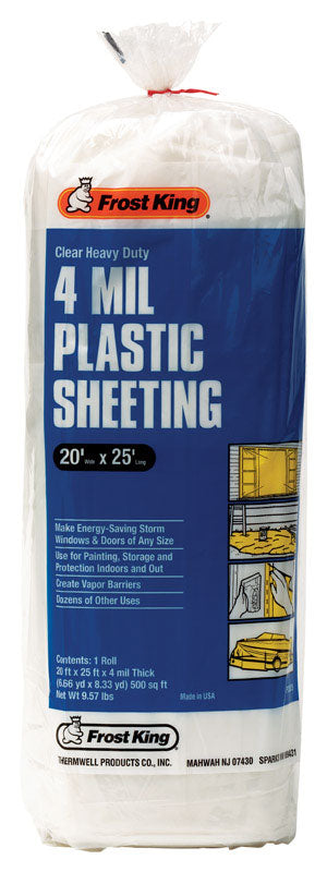 FROST KING - Frost King Plastic Sheeting 4 mil X 20 ft. W X 25 ft. L Plastic White 1 - Case of 4