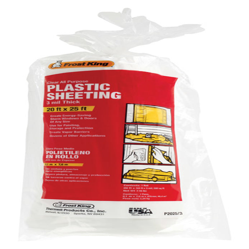 FROST KING - Frost King Plastic Sheeting 3 mil X 20 ft. W X 25 ft. L Plastic Clear
