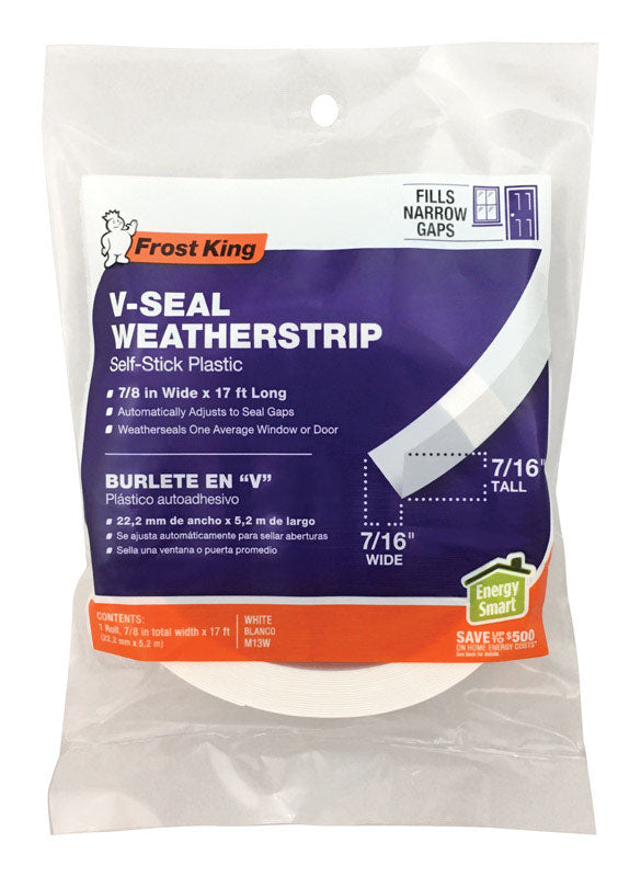 FROST KING - Frost King White PVC Weather Seal For Doors and Windows 17 ft. L X 0.88 in.
