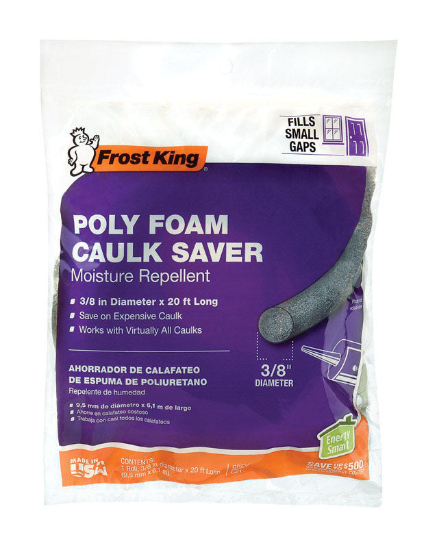 FROST KING - Frost King Gray Poly Foam Caulk Saver For Gaps and Openings 20 ft. L X 0.38 in.