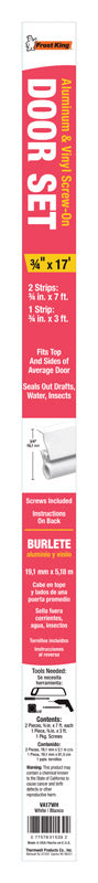 FROST KING - Frost King White Aluminum/Vinyl Weather Seal For Doors 17 ft. L X 0.75 in.