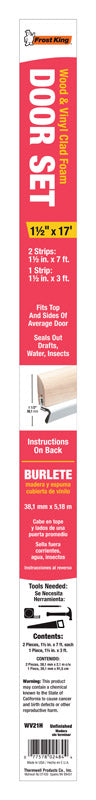 FROST KING - Frost King White Vinyl/Wood Weather Seal For Doors 17 ft. L X 1.5 in.