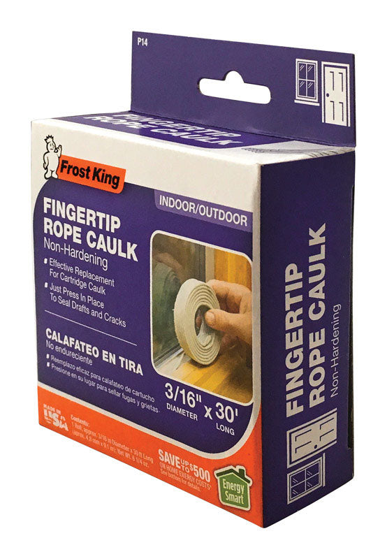 FROST KING - Frost King Gray Silicone Caulking Cord For Gaps and Openings 30 ft. L X 0.19 in.