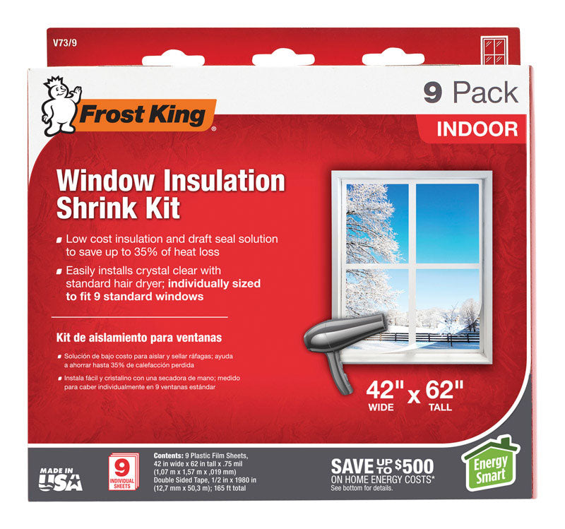 FROST KING - Frost King Clear Shrink Indoor Window Film Insulator Kit 42 in. W X 62 in. L [V73/9H]
