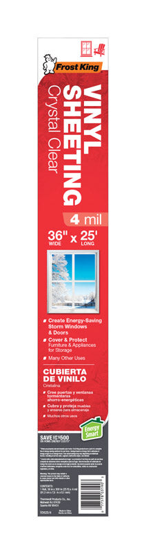 FROST KING - Frost King Clear Vinyl Sheeting Roll For Doors and Windows 25 ft. L X 4 in. [V3625/4]