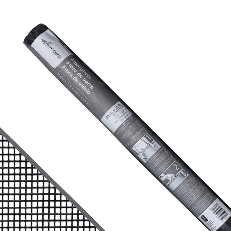 SAINT-GOBAIN ADFORS - Saint-Gobain ADFORS 36 in. W X 25 ft. L Charcoal Fiberglass Insect Screen Cloth