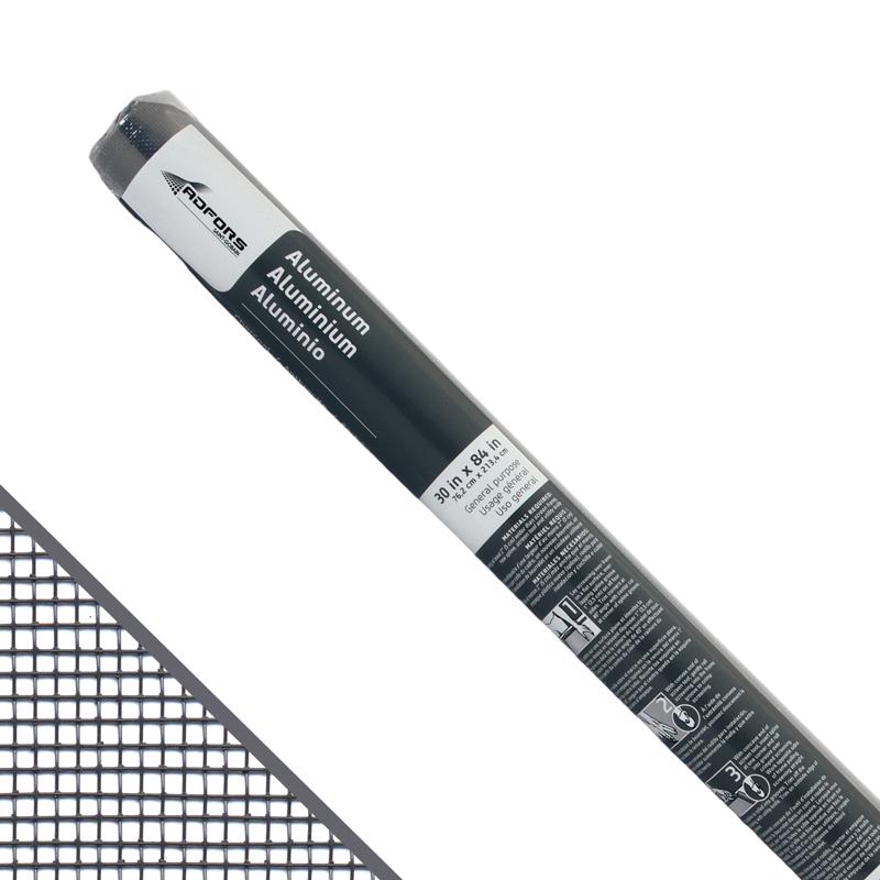 SAINT-GOBAIN ADFORS - Saint-Gobain ADFORS 30 in. W X 7 ft. L Charcoal Aluminum Insect Screen Cloth