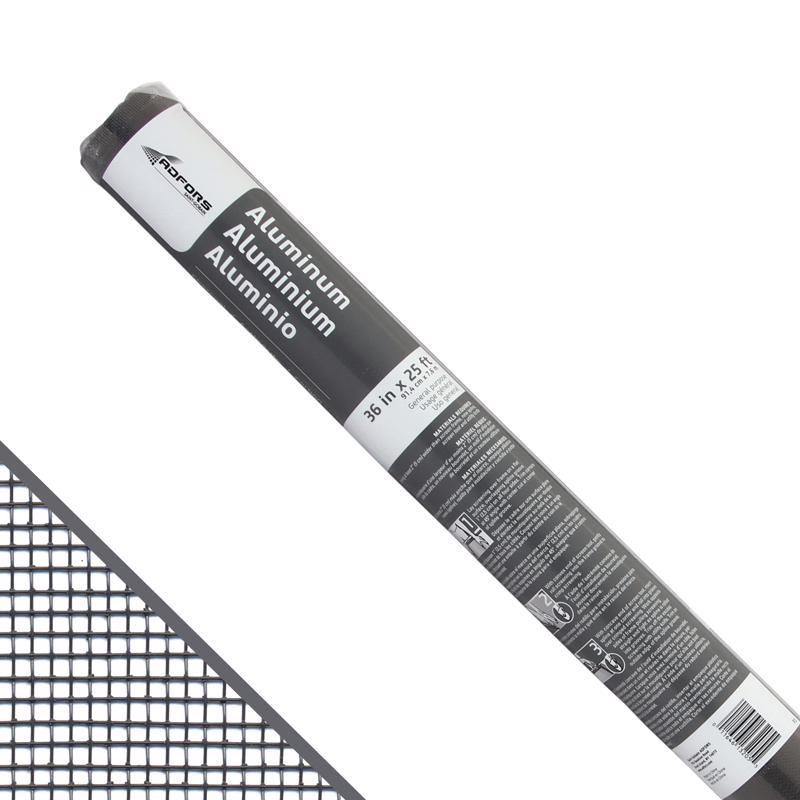 SAINT-GOBAIN ADFORS - Saint-Gobain ADFORS 36 in. W X 25 ft. L Charcoal Aluminum Insect Screen Cloth