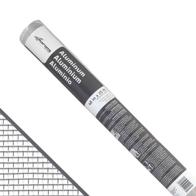 SAINT-GOBAIN ADFORS - Saint-Gobain ADFORS 48 in. W X 25 ft. L Silver Aluminum Insect Screen Cloth