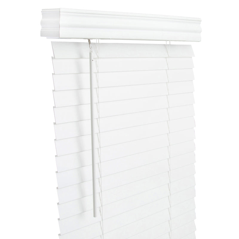 LIVING ACCENTS - Living Accents Faux Wood 2 in. Mini-Blinds 27 in. W X 60 in. H White Cordless