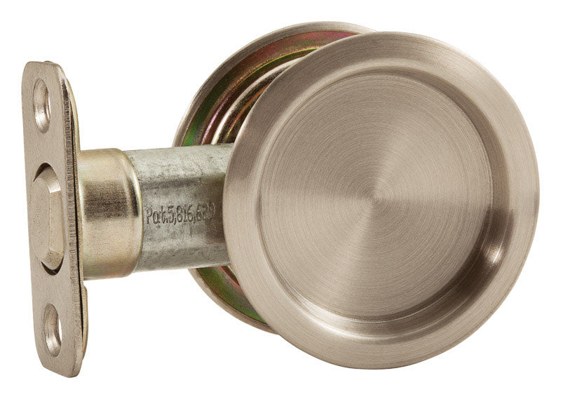 NATIONAL HARDWARE - National Hardware Satin Nickel Silver Steel Pocket Door Pull 1 pk