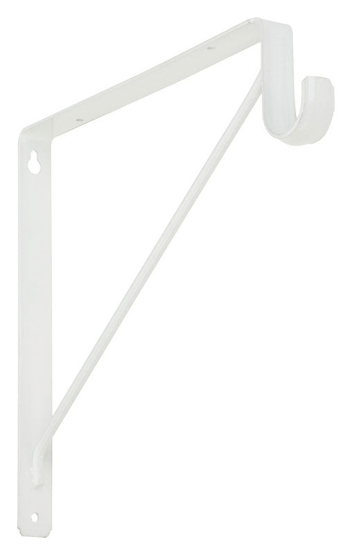 NATIONAL HARDWARE - National Hardware White Steel Shelf/Rod Bracket 32 Ga. 12-7/16 in. L - Case of 10