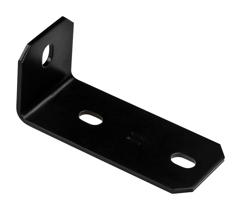 NATIONAL HARDWARE - National Hardware 6.8 in. H X 3 in. W X 0.188 in. D Black Carbon Steel Inside Offset Leg Corner Brac