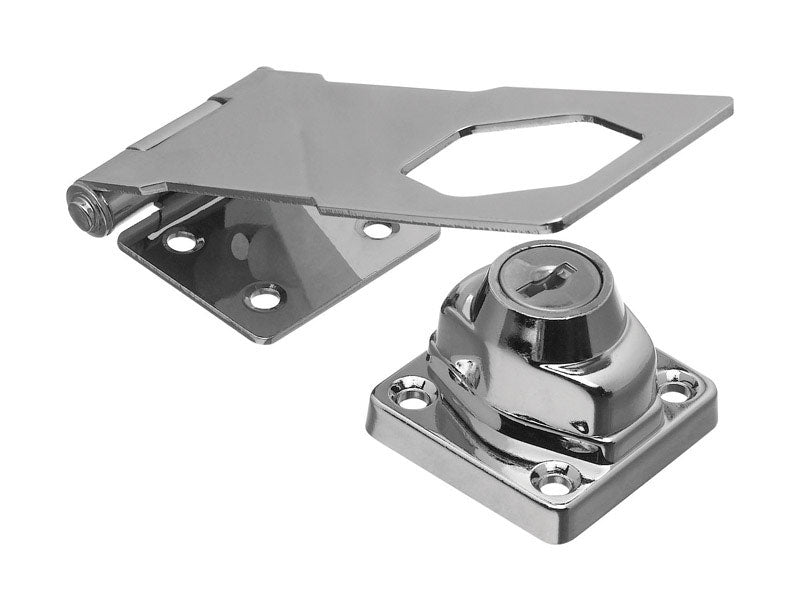 NATIONAL HARDWARE - National Hardware Chrome-Plated Die-cast Zinc/Steel 4-1/2 in. L Keyed Hasp Lock 1 pk [N206-953]
