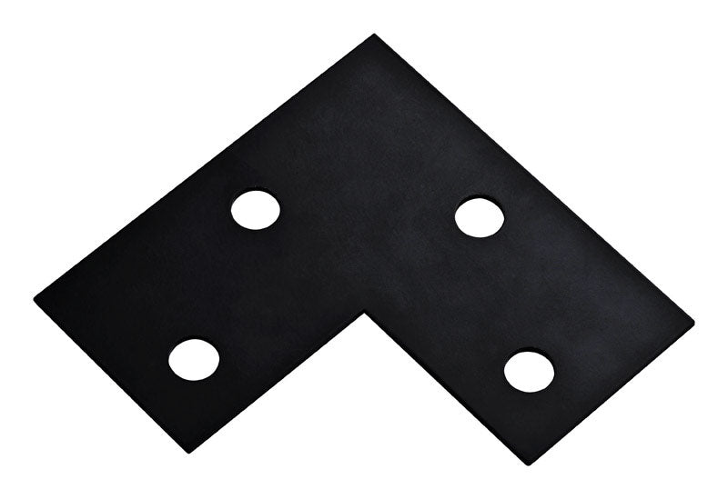 NATIONAL HARDWARE - National Hardware 6 in. H X 3 in. W X 0.125 in. D Black Carbon Steel Flat Corner Plate - Case of 5