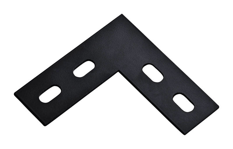 NATIONAL HARDWARE - National Hardware 4.5 in. H X 1.5 in. W X 0.125 in. D Black Carbon Steel Flat Corner Plate - Case of 5