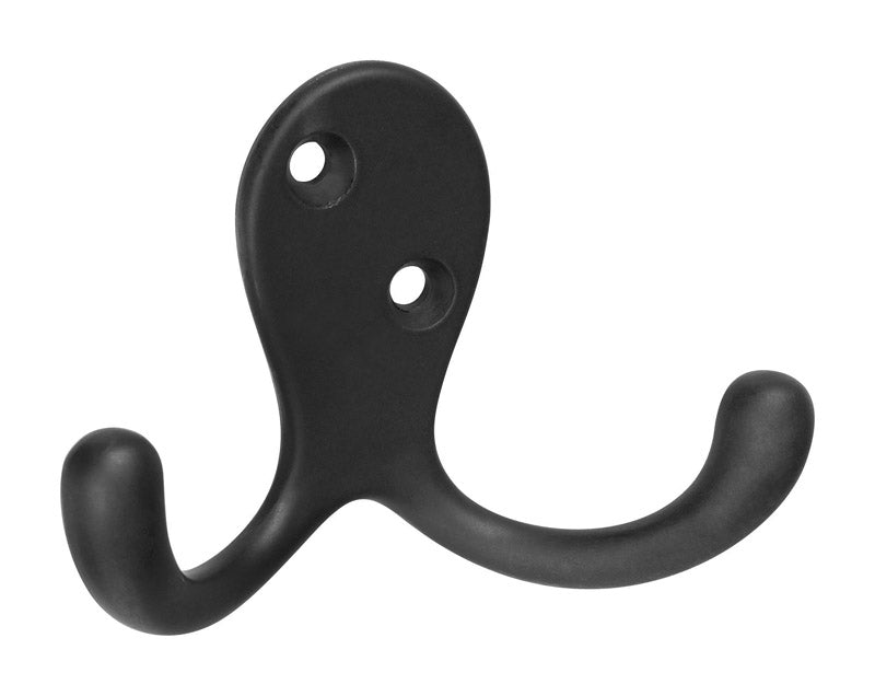 NATIONAL HARDWARE - National Hardware Oil Rubbed Bronze Black Zinc 3 in. L Double Hook 35 lb 1 pk