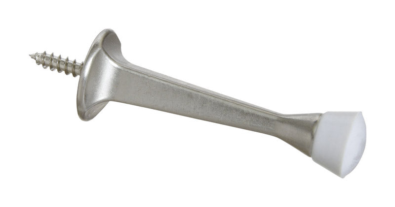 NATIONAL HARDWARE - National Hardware 3 in. W Zinc Satin Nickel Rigid Door Stop Mounts to door - Case of 5