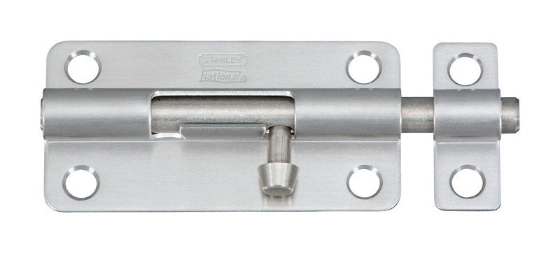 NATIONAL HARDWARE - National Hardware 4 in. L Polished Stainless Steel Barrel Bolt 1 pk - Case of 3