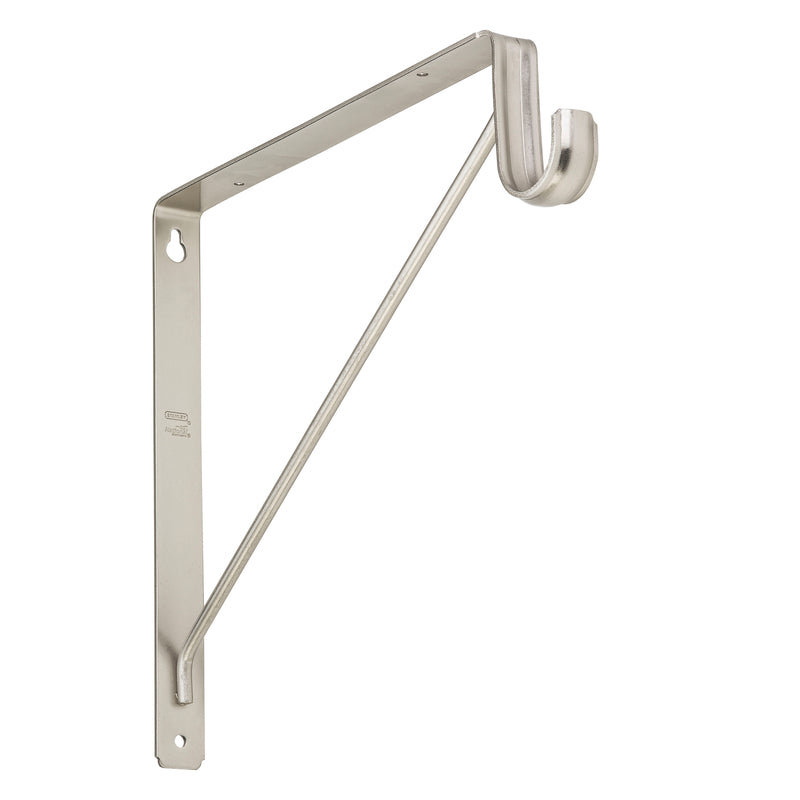 NATIONAL HARDWARE - National Hardware 12.45 in. L X 0.28 in. D Satin Nickel Steel Closet Rod Bracket - Case of 10