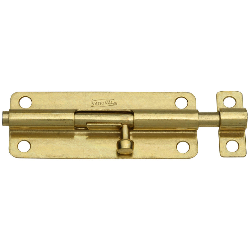 NATIONAL HARDWARE - National Hardware 5 in. L Brass-Plated Steel Barrel Bolt 1 pk - Case of 5