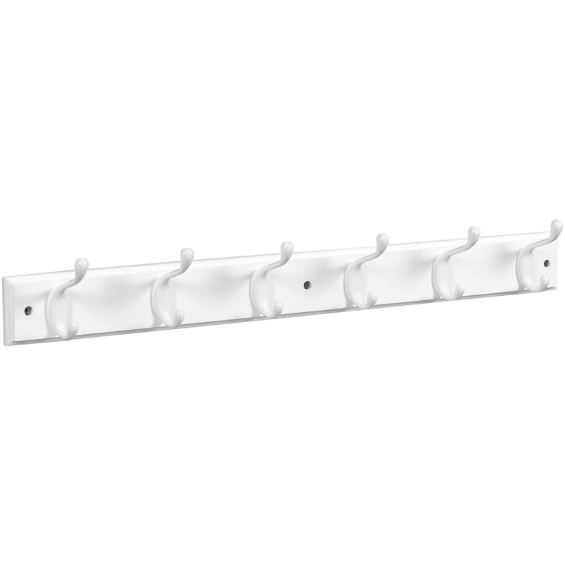 NATIONAL HARDWARE - National Hardware 27 in. L White Wood White Hook Rack 1 pk - Case of 4