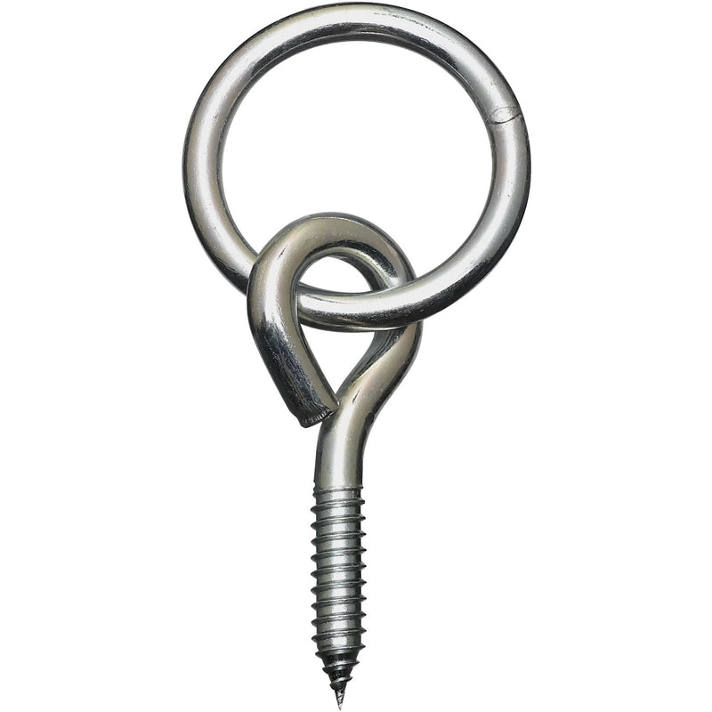 NATIONAL HARDWARE - National Hardware Zinc-Plated Silver Steel 3-1/2 in. L Rings w/Screw Eyes 160 lb 1 pk - Case of 10