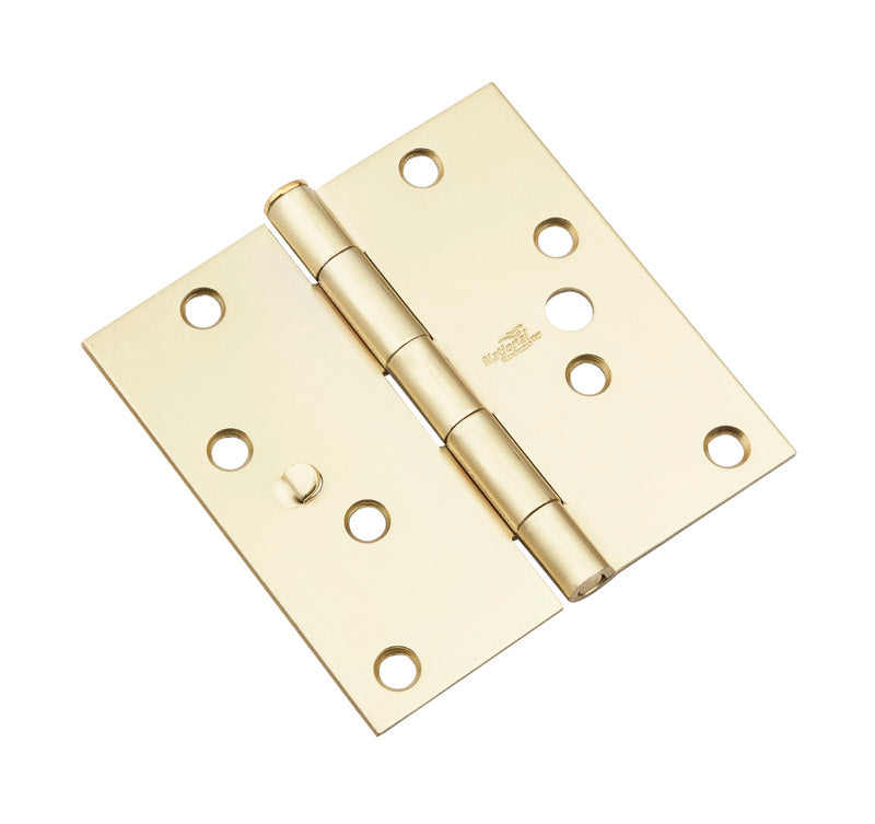 NATIONAL HARDWARE - National Hardware 4 in. L Satin Brass Door Hinge 3 pk - Case of 5 [N830-403]