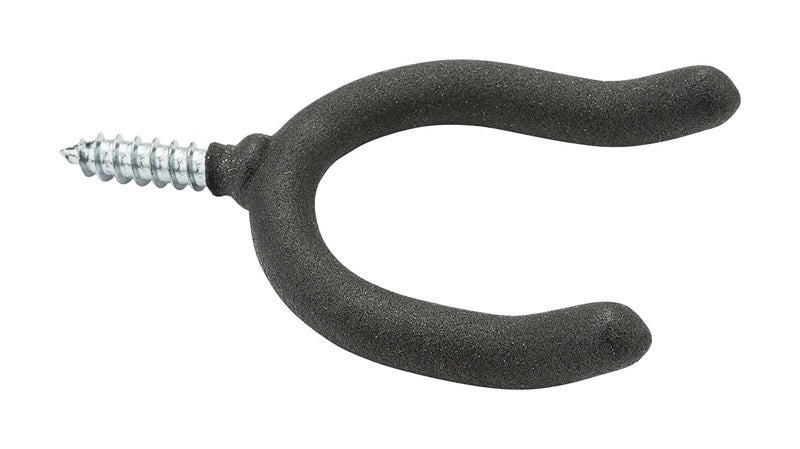 NATIONAL HARDWARE - National Hardware 4.88 in. L Vinyl Coated Black Steel Large U-Shaped Double Screw Hook 40 lb. cap. 1 - Case of 25