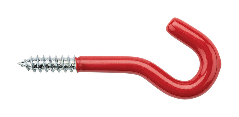 NATIONAL HARDWARE - National Hardware 3-5/8 in. L Vinyl Coated Red Steel Screw Hook 50 lb. cap. 2 pk - Case of 6