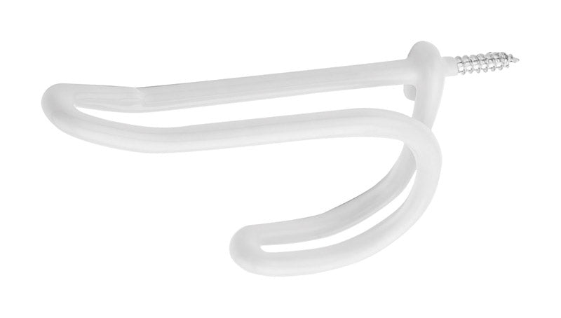 NATIONAL HARDWARE - National Hardware 3.87 in. L Vinyl Coated White Steel Coat/Hat Hook 15 lb. cap. 2 pk - Case of 6