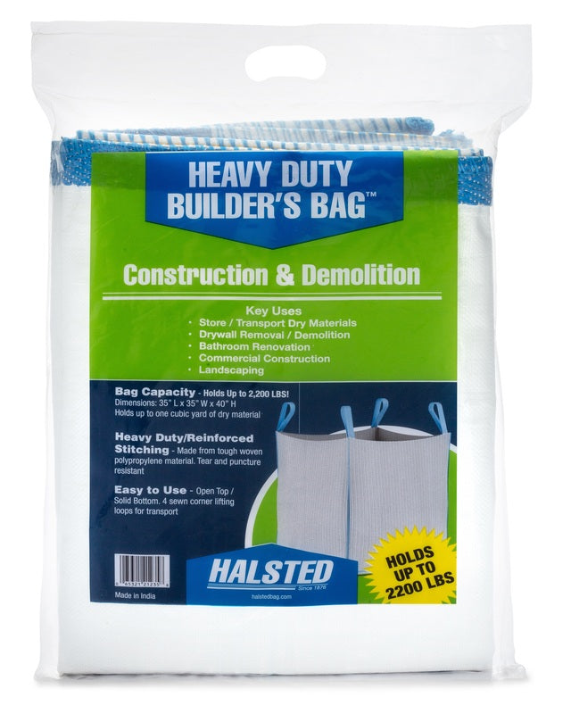 HALSTED - Halsted Builders Bag 200 gal White Plastic Open Top Garbage Can