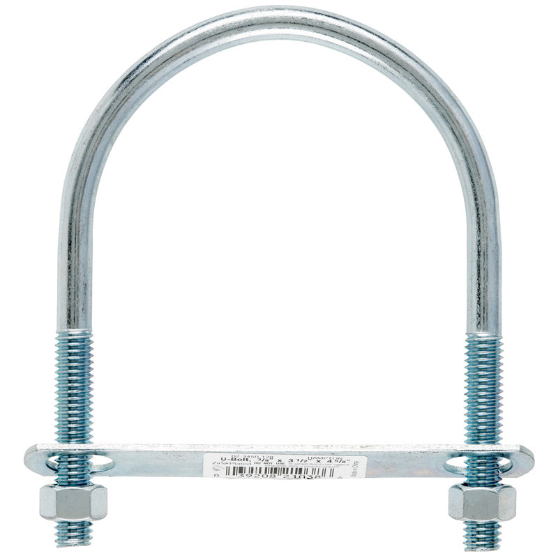 HAMPTON - Hampton 3/8 in. X 3-1/2 in. W X 4-5/8 in. L Coarse Zinc-Plated Steel U-Bolt - Case of 10