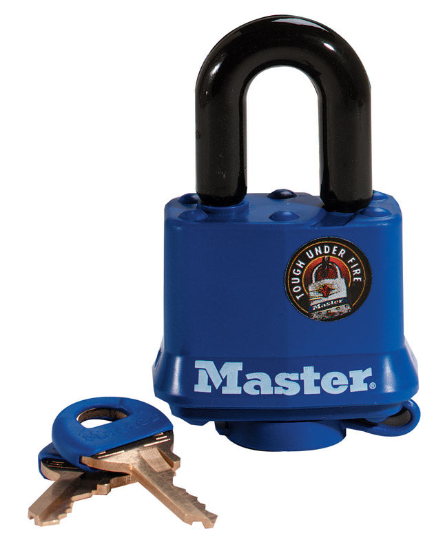 MASTER LOCK - Master Lock 1-11/16 in. H X 1 in. W X 1-9/16 in. L Vinyl Covered Steel 4-Pin Cylinder Padlock
