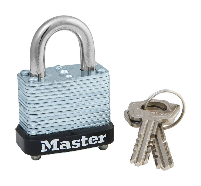 MASTERLOCK - Master Lock 1-1/16 in. H X 1-1/8 in. W Laminated Steel Warded Locking Padlock - Case of 4