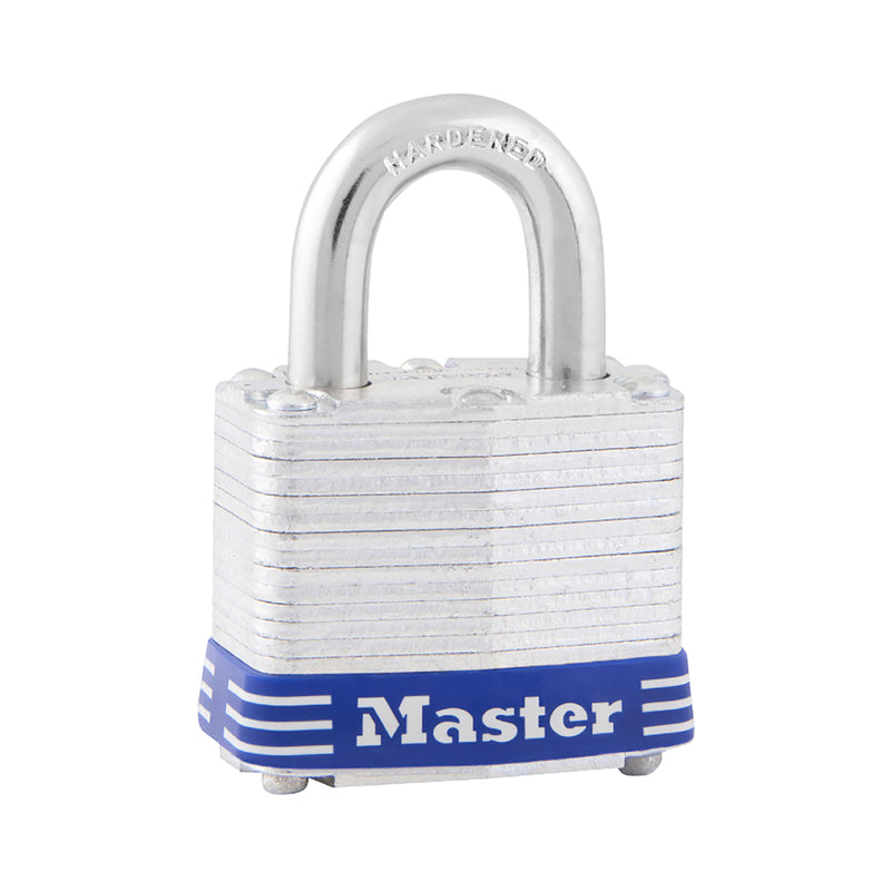 MASTRLOCK - Master Lock 2 25/64 in. H X 1-9/16 in. W Laminated Steel 4-Pin Cylinder Padlock