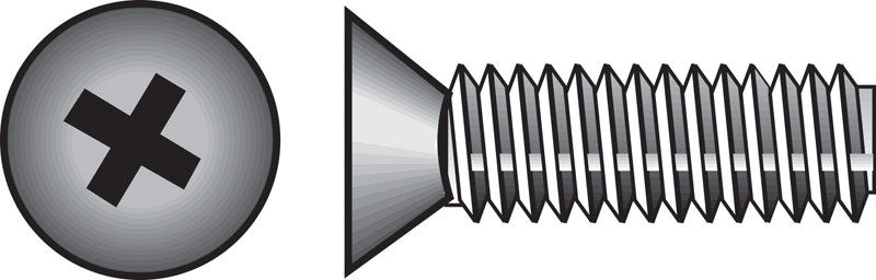 HILLMAN - Hillman No. 10-32 X 1/2 in. L Phillips Flat Head Stainless Steel Machine Screws 100 pk