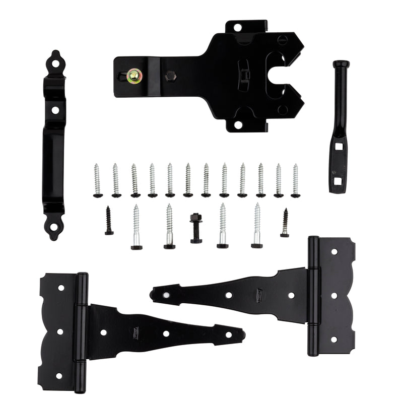 NATIONAL HARDWARE - National Hardware 9.72 in. L Black Steel T-Hinge Gate Kit 1 pk
