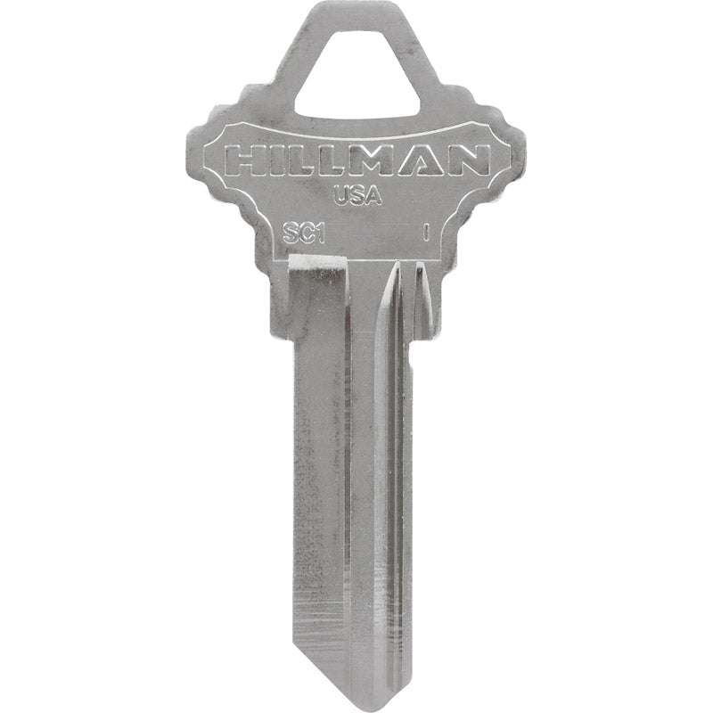 HILLMAN - HILLMAN Traditional Silver House/Office Key Blank SC1 Single For Schlage Locks - Case of 10