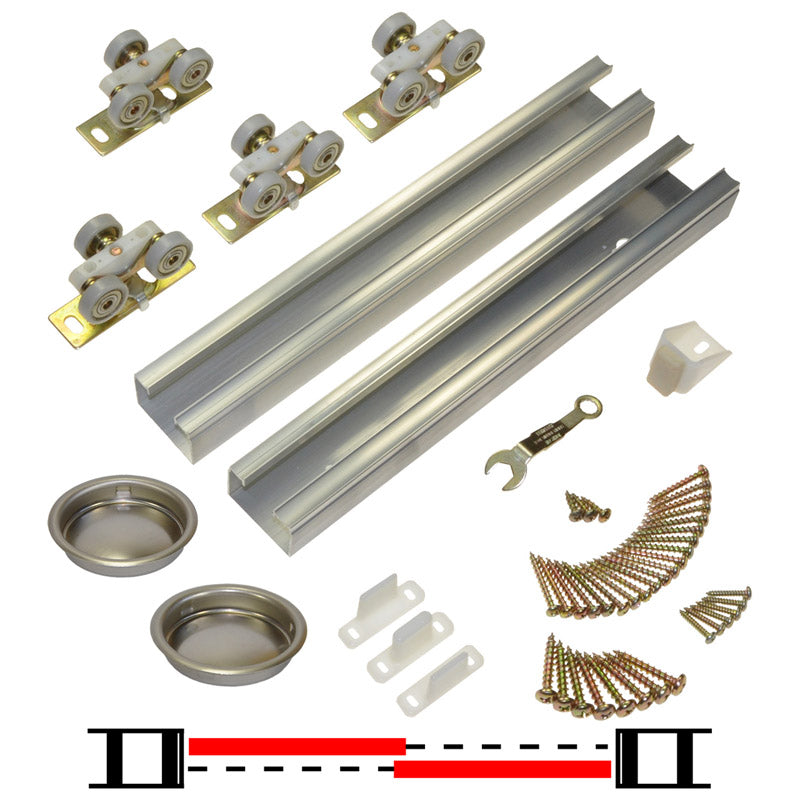 JOHNSON HARDWARE - Johnson Hardware Aluminum By-Pass Door Hardware Set 10 pk