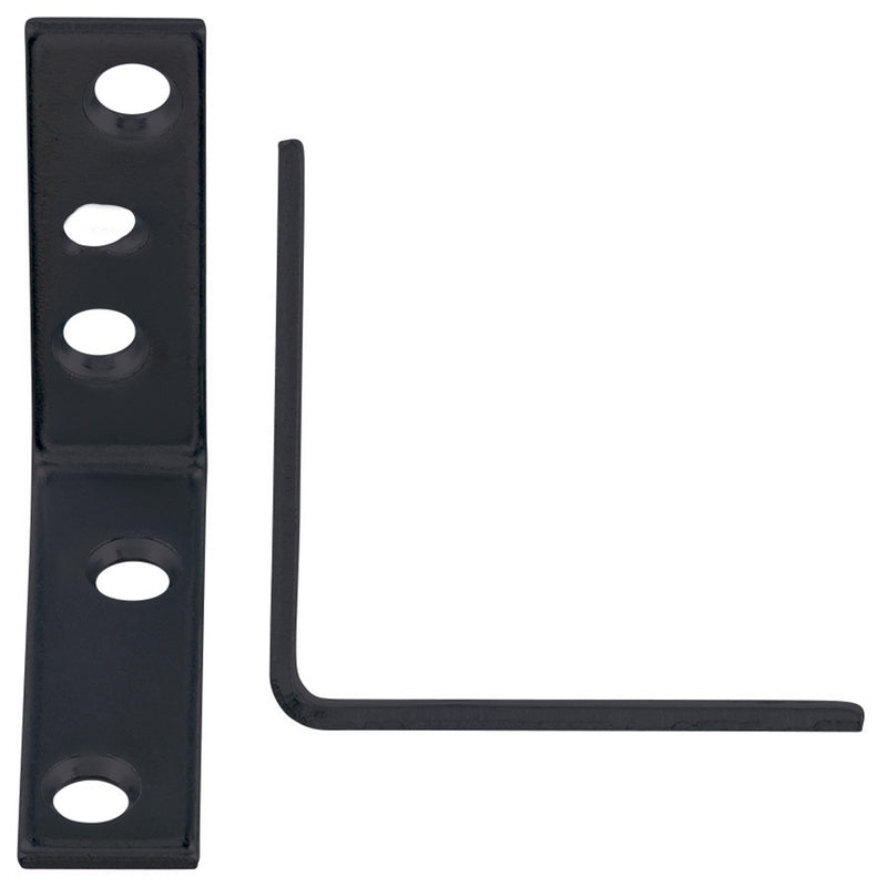 HAMPTON - Hampton 2 in. H X 5/8 in. W X 2 in. D Black Steel Inside L Corner Brace - Case of 25