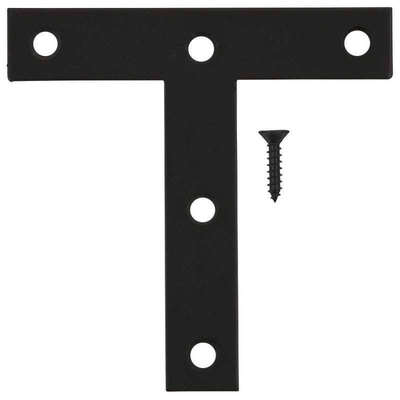 HAMPTON - Hampton 4 in. H X 4 in. W X 4 in. L Black Steel T-Plate - Case of 20