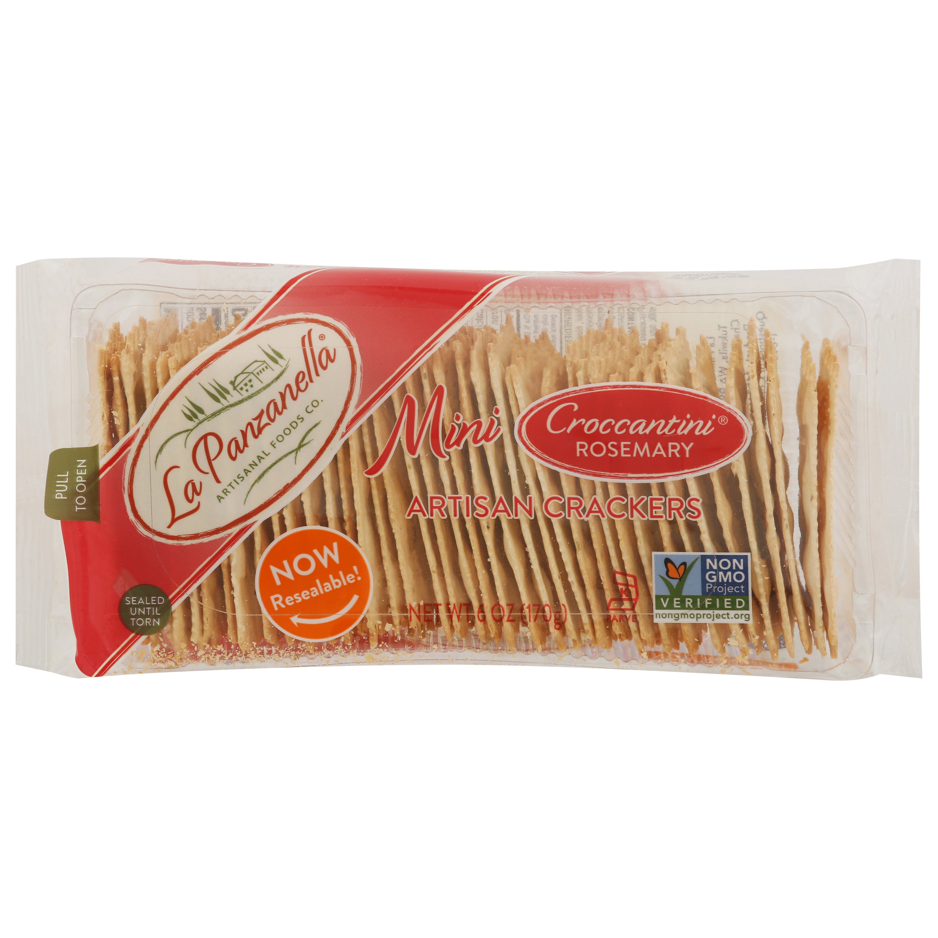 La Panzanella Croccantini Mini Artisan Rosemary Crackers 6 oz - Case of 12