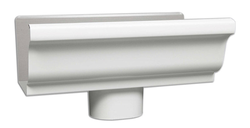 AMERIMAX - Amerimax 5.5 in. W X 10.5 in. L White Aluminum K End w/Drop